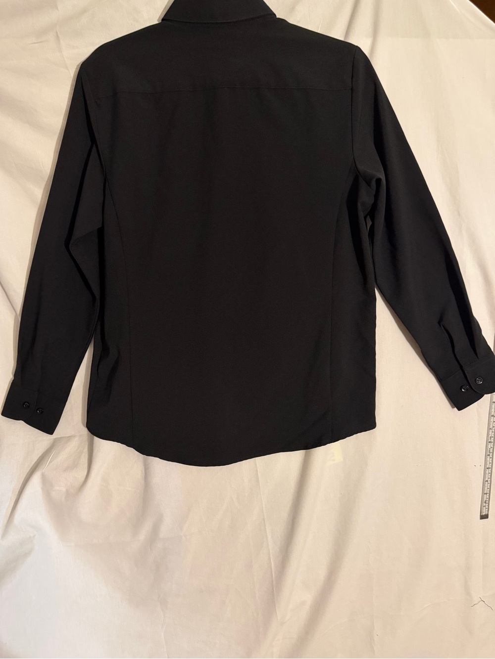 #564 Women's Edwards Black Long-Sleeve Button-Up Catering Shirt
